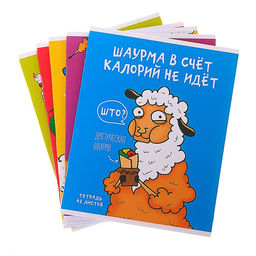 Тетрадь 48 листов в клетку Calligrata Лама, обложка мелованный картон, блок офсет, МИКС  фото 3