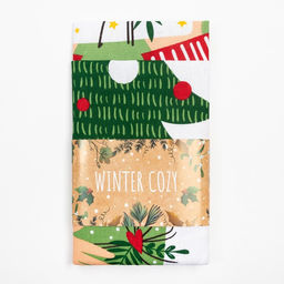 Набор новогодний кухонный новогодних полотенец Доляна Тепло Нового года 35?60 см-2 штуки, 100% хлопок, 160 г/м?