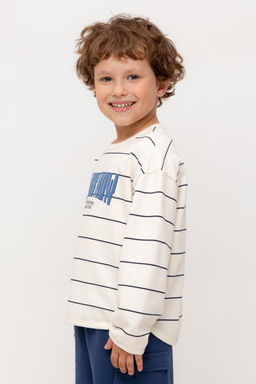 КР 302755-1/суровый,индиго,полоска к569 джемпер (свитшот) для мал - Crockid фото 4