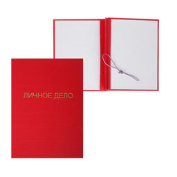 Папка Личное дело, бумвинил, гребешки/сутаж, без бумаги, красная (вместимость до 300 листов)