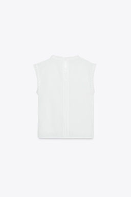 ZW COLLECTION LADDER STITCH SLEEVELESS BLOUSE - Zara фото 7