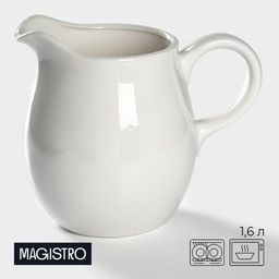 Кувшин для воды Magistro «Бланш», 1.6 л, 15×18 см, фарфор, белый