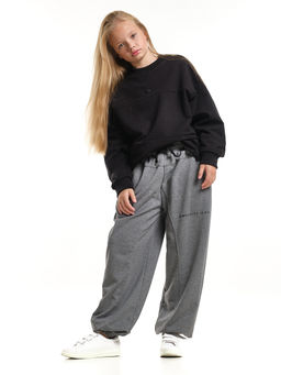 Брюки с принтом из футера UD 8021 графит меланж - Mini maxi фото 4