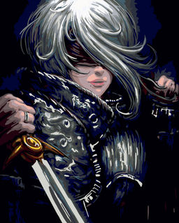 ФРЕЯ PNB/PLPT-176 Набор для раскрашивания по номерам ( с поталью ) 50 х 40 см Серебряный рыцарь