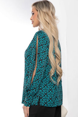 Блуза Тайное чувство (бирюза/черная) Б8519 - Lt collection фото 2