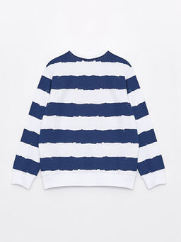 Bisiklet Yaka Bask?l? Uzun Kollu Erkek ?ocuk Sweatshirt - Waikiki фото 2