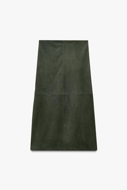 FALDA MINIMAL PIEL ANTE LIMITED EDITION / Verde oscuro