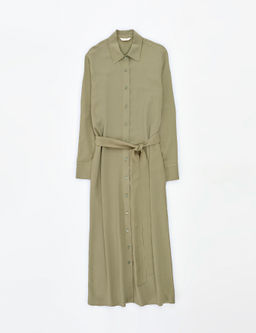 Haki Comfort Fit Dokuma Elbise