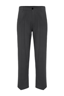 Antrasit Pileli Klasik Baggy Fit Kumas Pantolon TMNSS24PL00024