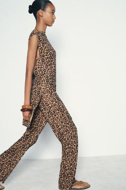 ANIMAL PRINT KNIT TROUSERS - Zara фото 3