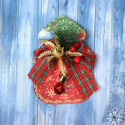 Ёлочная игрушка Зимнее волшебство. Новогодний стиль пластик, бант клетка ягоды, 1411 см, красный фото 4