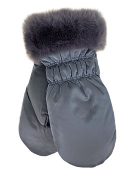 Зимние женские варежки с подкладом из искусственного меха, цвет серый