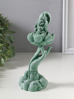 Фигурка полистоун «Рука с лотосом и Ганешей», зелёный, 7×7.3×18.5 см