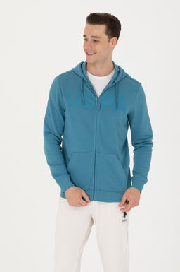 U. S. Polo Assn Мужской вязаный кардиган с капюшоном Petrol - U.s. polo assn фото 15