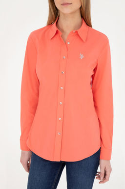 U. S. Polo Assn / Женская базовая рубашка с длинным рукавом цвета граната - U.s. polo assn фото 11