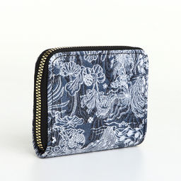 Кошелёк женский, маленький, на молнии, синий