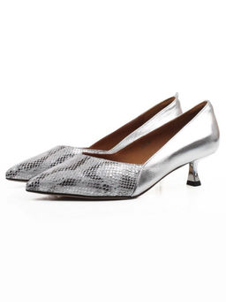 06-P3166 GREY/SILVER Туфли женские (натуральная кожа)