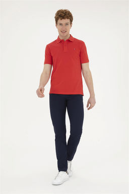 Мужская красная базовая футболка с воротником-поло Неожиданная скидка в корзине - U.s. polo assn фото 4