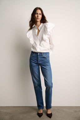 ZW COLLECTION STRAIGHT-LEG MID-RISE JEANS