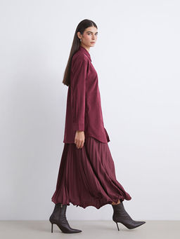 Beli Lastikli ?ifon Pileli Etek