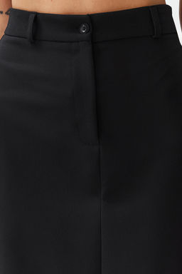 Siyah Bel Detayl? Kalem Duz Kesim Midi Boy Dokuma Etek TWOSS24ET00129 - Trendyolmilla фото 5