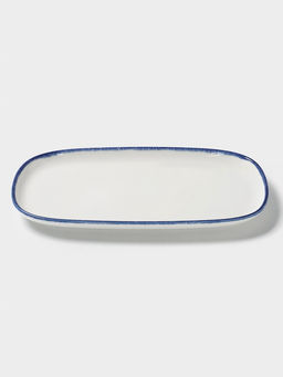 Блюдо овальное Magistro Blue Lagoon, 34.9×17.3×1.9 см, фарфор, белое