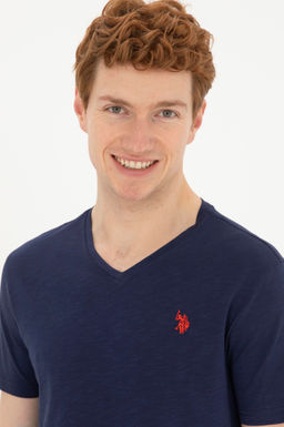 Мужская темно-синяя базовая футболка Неожиданная скидка в корзине - U.s. polo assn фото 2