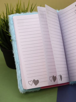 Блокнот плюшевый "Unicorn bow", blue, 21х15 см, плотность 80 гр.