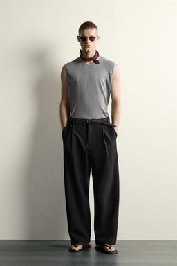CAMISETA TANK PUNTO 100% LINO / Gris