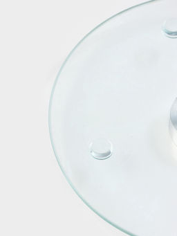 Подставка для торта Доляна «Марбл чёрный», d=32 см, вращающаяся, стекло, чёрная