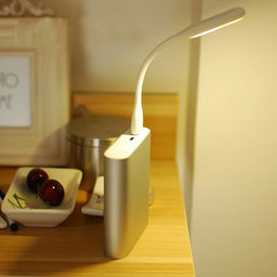 Фонарик универсальный USB, белый/черный - HUMIDIFIER фото 2