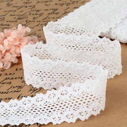 Кружево вязаное, 45 мм, 10±1 м, белое