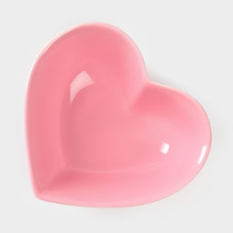 Салатник керамический Доляна «Сердце»,130 мл, 12.5×11.5 см, цвет розовый