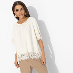 Блуза свободного кроя с кружевом, Путешествие в Прованс (нежная) - Charutti фото 10