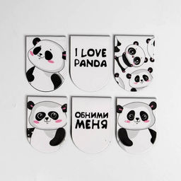 Закладки магнитные на подложке You are pandastiс, 6 шт - Artfox фото 3