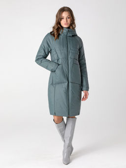 24318 Пальто дем. серо-зеленый