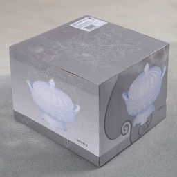 Блюдо керамическое с крышкой «Винтаж», 19.3×16.5×17 см, цвет белый