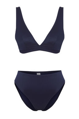 TRENDYOLMILLA Lacivert Ucgen Dokulu Regular Core Bikini Tak?m? TBESS25BT00004  фото 5