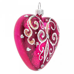Елочная игрушка сердечко стеклянная Элегия h6,5см, ручная художественная роспись, цвета микс, подарочная упаковка (Россия) - Домашняя мода фото 6