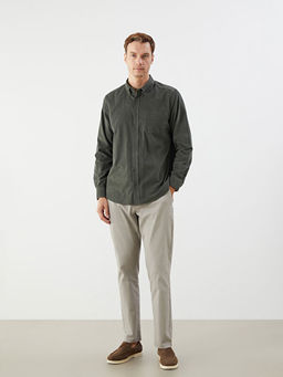 Regular Fit Uzun Kollu Kadife Erkek G?mlek