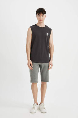 Майка стандартного кроя с круглым вырезом и принтом - Defacto фото 2