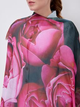 Большой, красивый двусторонний платок с рисунком в стиле арт-декои необычной текстурой ткани - Tantino фото 8