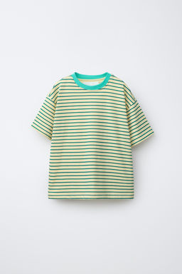 CAMISETA RAYAS CONTRASTE / Amarillo