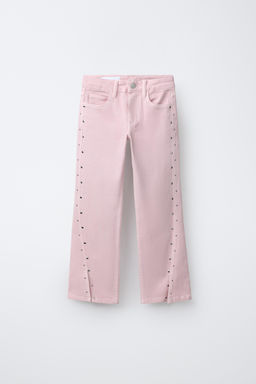 JEANS BOOTCUT TACHAS ABERTURAS / Rosa / Blanco - Zara фото 5
