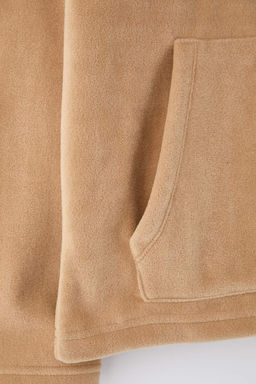 Bej Oversize/Genis Kesim Polar Kal?n Nak?sl? Sweatshirt TMNAW26SW00029