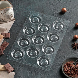 Цена за 20 шт. Форма для конфет и шоколада Пончик, 27?18 см, 11 ячеек, прозрачная - Simaland фото 4