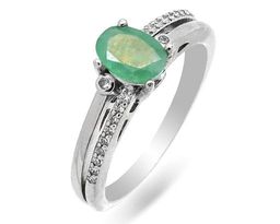 Кольцо из серебра изумруд берилл, SL-RIC99