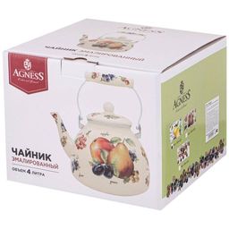ЧАЙНИК AGNESS ЭМАЛИРОВАННЫЙ , СЕРИЯ СЕКРЕТНЫЕ ИНГРЕДИЕНТЫ 4 Л  фото 2