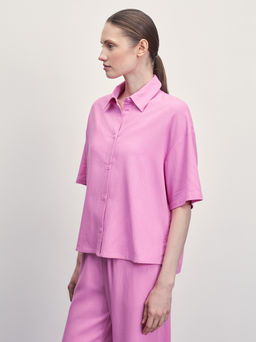 Льняная рубашка прямого кроя / Zarina  фото 3