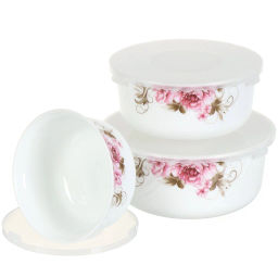 АНЖЕЛИКА Набор салатников 3пр (19см; 16см;14см) пласт.крышки BY14HDW-3-T36 DANIKS (393240)  фото 5